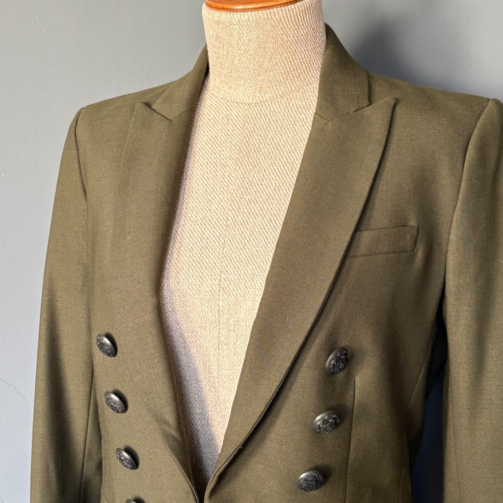 Veronica Beard Sarin Dickey Blazer in Olive | Sz 2 | Double Breasted